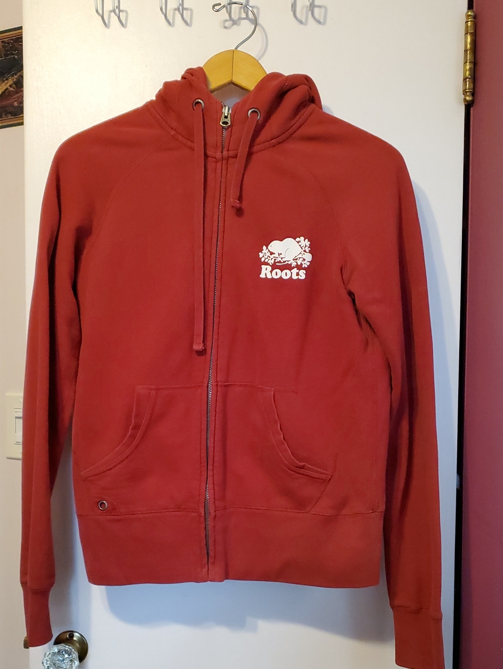 Roots Women Brick Red Full-Zip Hoodie Jacket